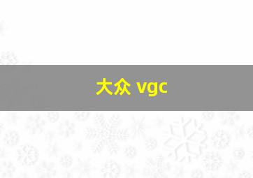 大众 vgc